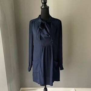 BCBGMaxAzria Dark Blue Long Sleeve Dress